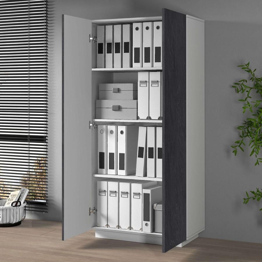 INOSIGN Archiefkast Coro Multifunctionele kast Bureaukast met 2 deuren & verstelbare legplanken hoogte 86 of 166 cm made in italy - Foto 5