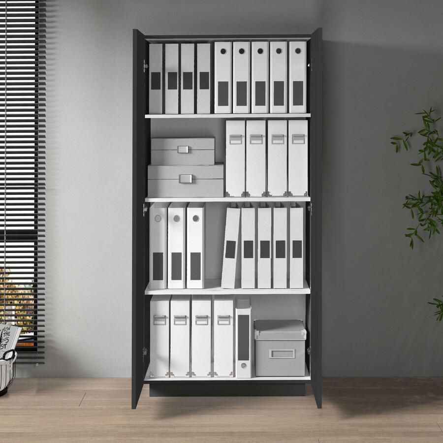 INOSIGN Archiefkast Essential Multifunctionele kast Bureaukast met 2 deuren & verstelbare legplanken hoogte 86 of 166 cm made in italy - Foto 3