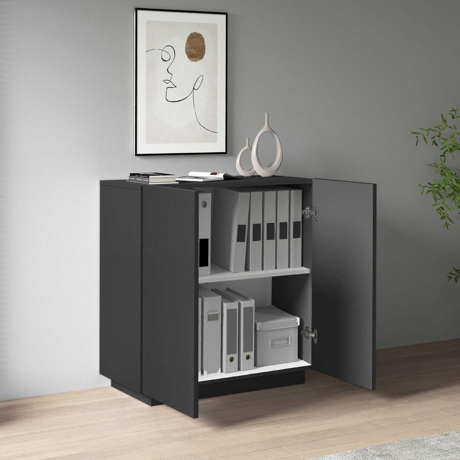 INOSIGN Archiefkast Essential Multifunctionele kast Bureaukast met 2 deuren & verstelbare legplanken hoogte 86 of 166 cm made in italy - Foto 5