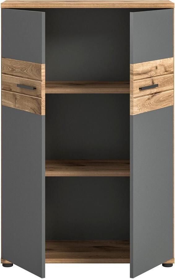 INOSIGN Archiefkast Riga Breedte 80cm in Nox Eik nabootsing en Basaltgrijs - Foto 6