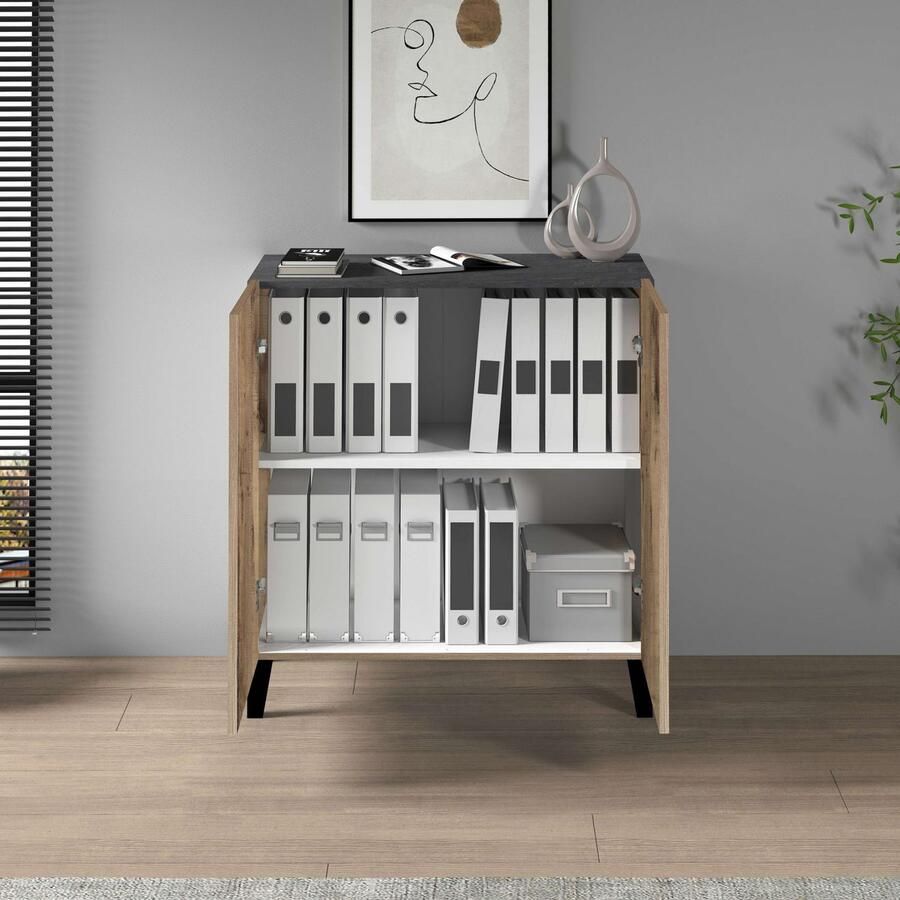 INOSIGN Archiefkast Sunrise Archiefkast Multifunctionele kast Bureaukast met 2 deuren & 2 vakken breedte 79 2 cm gemaakt in italië - Foto 9