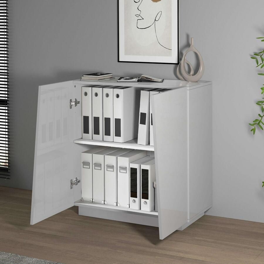INOSIGN Archiefkast Vega Multifunctionele kast Bureaukast met 2 deuren & verstelbare legplanken hoogte 86 of 166 cm made in italy - Foto 5