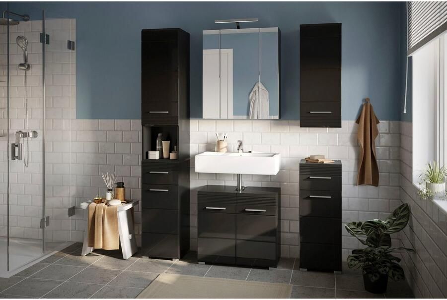 INOSIGN Hangend kastje Malmö breedte 30 cm 1 deur (verwisselbare deurstop) 2 planken in verschillende kleuren verkrijgbaar badkamermeubels badkamerkast kast badkamer - Foto 4