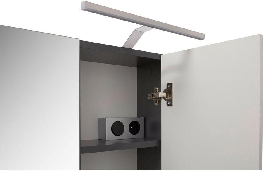 INOSIGN Badkamerspiegelkast Malmö breedte 60 cm incl. LED verlichting 3 spiegeldeuren 9 vakken in verschillende kleuren verkrijgbaar badkamermeubels spiegel badkamerkast badkamer (set) - Foto 10