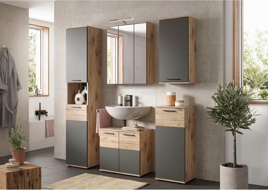INOSIGN Hoge kast Riga Breedte 37 cm 2 deuren (deurscharnier verwisselbaar) 1 open vak - Foto 2