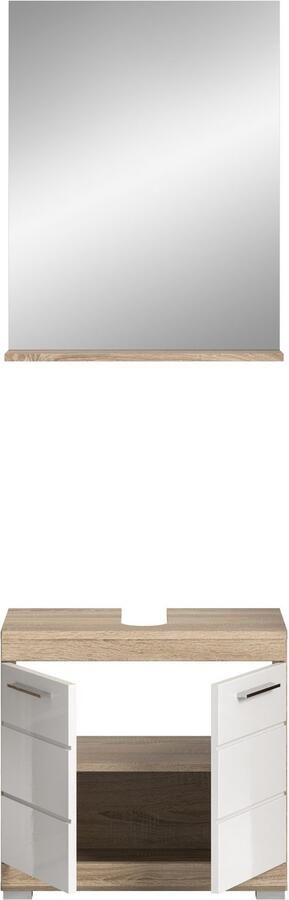 INOSIGN Badkamerserie Siena 2-delig bestaande uit: onderkast voor wastafel spiegel in verschillende kleuren verkrijgbaar badkamermeubels combinatie badkamer (set 2-delig) - Foto 8