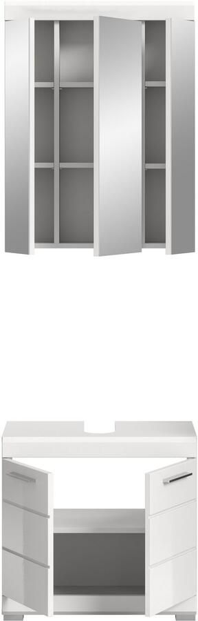 INOSIGN Badkamerserie Siena 2-delig bestaande uit: onderkast voor wastafel spiegelkast in verschillende kleuren verkrijgbaar badkamermeubels combinatie badkamer (set 2 stuks) - Foto 8