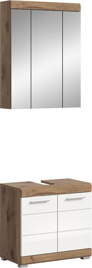 INOSIGN Badkamerserie Siena 2-delig bestaande uit: onderkast voor wastafel spiegelkast in verschillende kleuren verkrijgbaar badkamermeubels combinatie badkamer (set 2 stuks) - Foto 9