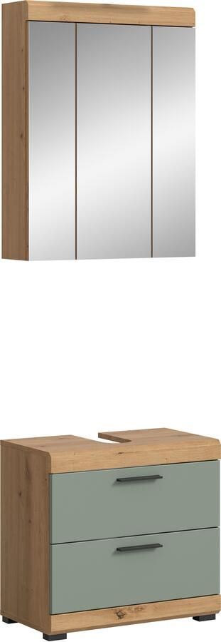 INOSIGN Badkamerserie Siena 2-delig bestaande uit: onderkast voor wastafel spiegelkast in verschillende kleuren verkrijgbaar badkamermeubels combinatie badkamer (set 2-delig) - Foto 9