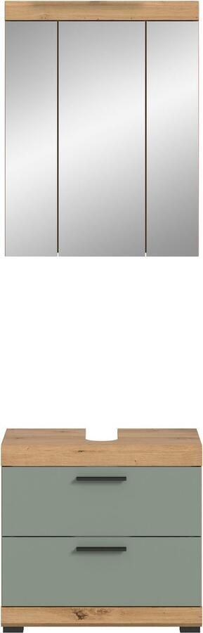 INOSIGN Badkamerserie Siena 2-delig bestaande uit: onderkast voor wastafel spiegelkast in verschillende kleuren verkrijgbaar badkamermeubels combinatie badkamer (set 2-delig) - Foto 8