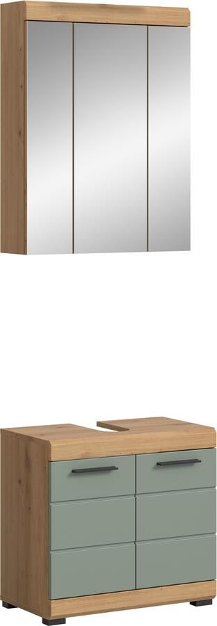 INOSIGN Badkamerserie Siena 2-delig bestaande uit: onderkast voor wastafel spiegelkast in verschillende kleuren verkrijgbaar badkamermeubels combinatie badkamer (set 2 stuks) - Foto 9