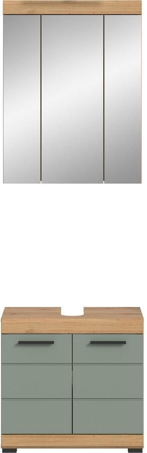 INOSIGN Badkamerserie Siena 2-delig bestaande uit: onderkast voor wastafel spiegelkast in verschillende kleuren verkrijgbaar badkamermeubels combinatie badkamer (set 2 stuks) - Foto 7