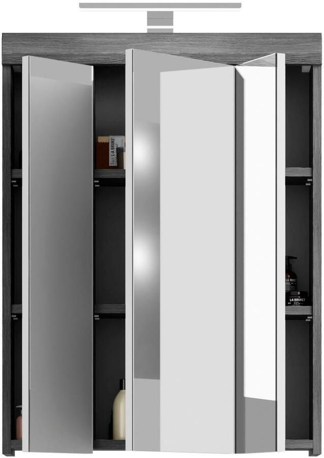 INOSIGN Spiegelkast Siena breedte 60 cm incl. verlichting 3 spiegelt deuren 9 vakken in verschillende kleuren verkrijgbaar badkamermeubels spiegel badkamerkast badkamer (set)