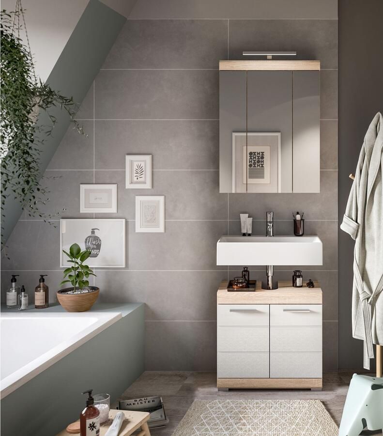 INOSIGN Badkamerserie Siena 2-delig inclusief LED-verlichting bestaande uit: (set 2 stuks)