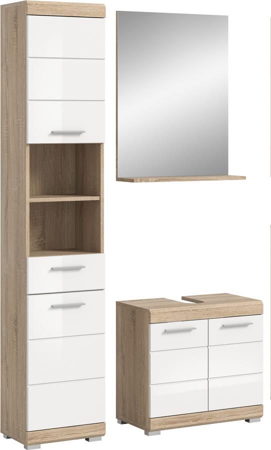 INOSIGN Badkamerserie Siena 3-delig bestaande uit: Hoge kast wastafelonderkast spiegel (set 3-delig) - Foto 9
