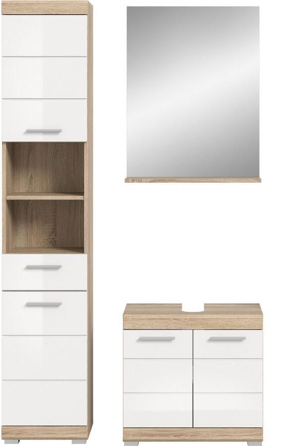 INOSIGN Badkamerserie Siena 3-delig bestaande uit: Hoge kast wastafelonderkast spiegel (set 3-delig) - Foto 7