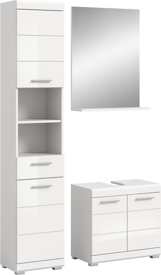 INOSIGN Badkamerserie Siena 3-delig bestaande uit: Hoge kast wastafelonderkast spiegel (set 3-delig) - Foto 9