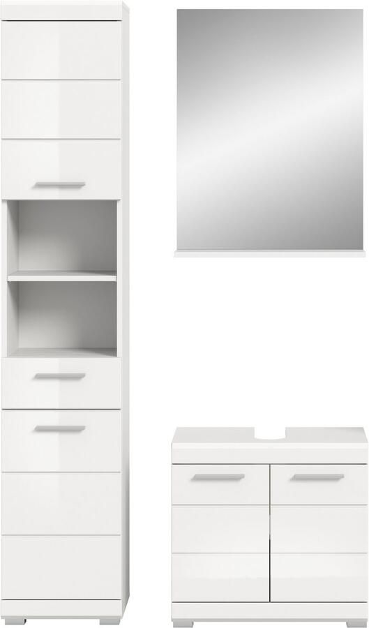 INOSIGN Badkamerserie Siena 3-delig bestaande uit: Hoge kast wastafelonderkast spiegel (set 3-delig) - Foto 8