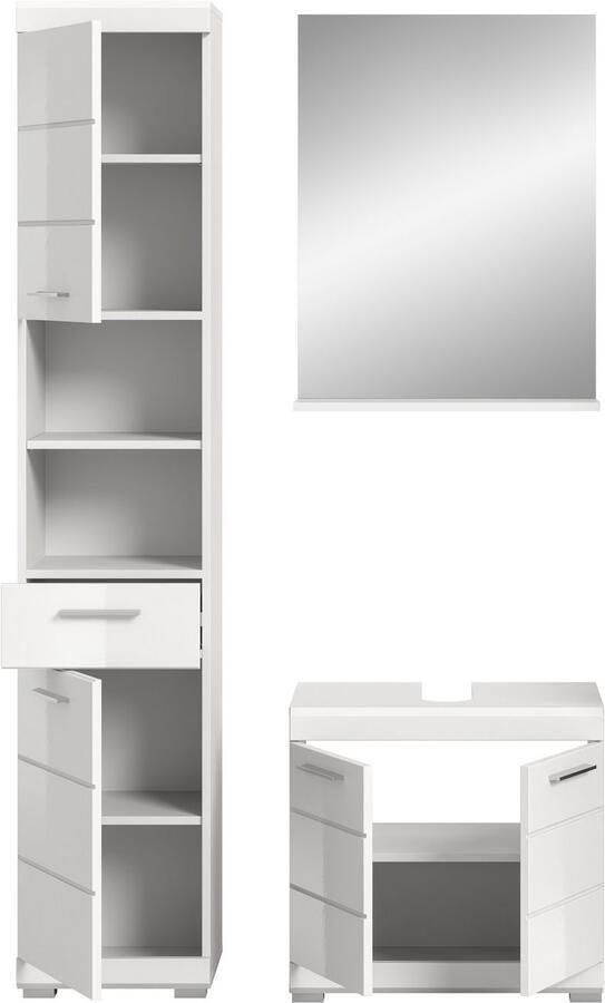 INOSIGN Badkamerserie Siena 3-delig bestaande uit: Hoge kast wastafelonderkast spiegel (set 3-delig) - Foto 7