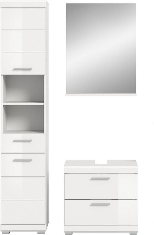 INOSIGN Badkamerserie Siena 3-delig bestaande uit: Hoge kast wastafelonderkast spiegel (set 3-delig) - Foto 7