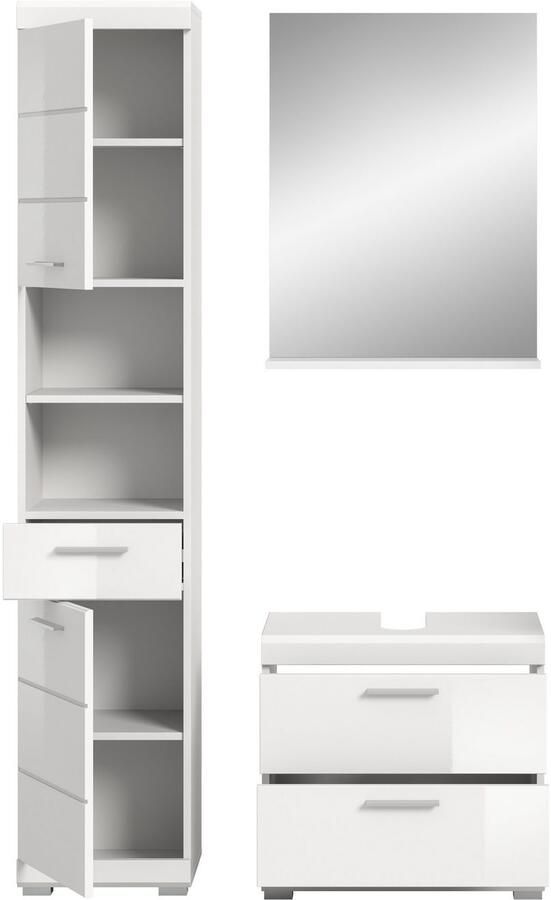 INOSIGN Badkamerserie Siena 3-delig bestaande uit: Hoge kast wastafelonderkast spiegel (set 3-delig) - Foto 8