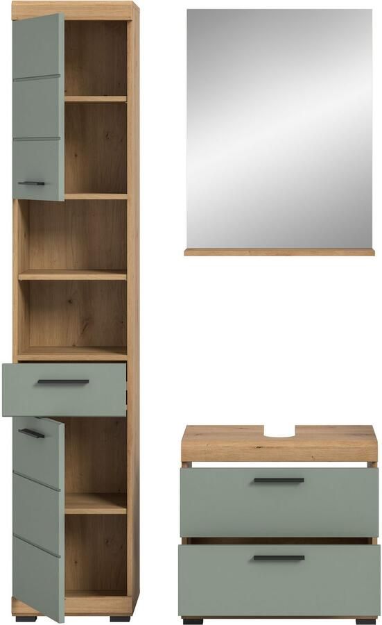 INOSIGN Badkamerserie Siena 3-delig bestaande uit: Hoge kast wastafelonderkast spiegel (set 3-delig) - Foto 7