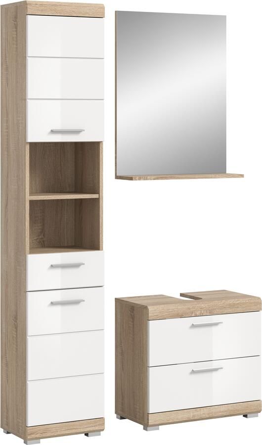 INOSIGN Badkamerserie Siena 3-delig bestaande uit: Hoge kast wastafelonderkast spiegel (set 3-delig) - Foto 9