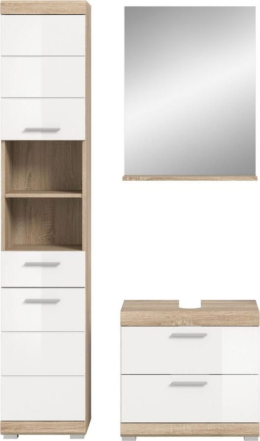 INOSIGN Badkamerserie Siena 3-delig bestaande uit: Hoge kast wastafelonderkast spiegel (set 3-delig) - Foto 8