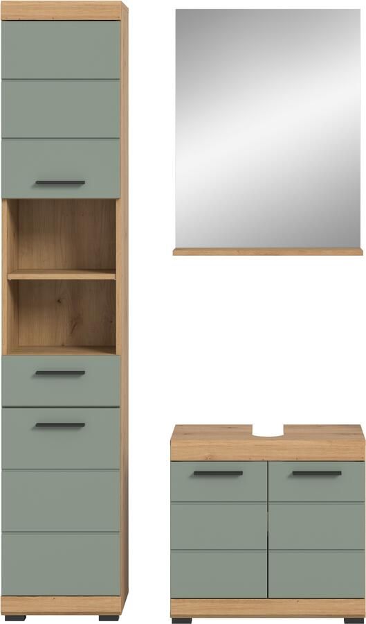 INOSIGN Badkamerserie Siena 3-delig bestaande uit: Hoge kast wastafelonderkast spiegel (set 3-delig) - Foto 8