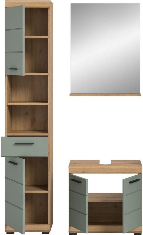 INOSIGN Badkamerserie Siena 3-delig bestaande uit: Hoge kast wastafelonderkast spiegel (set 3-delig) - Foto 6