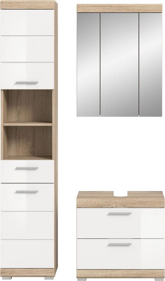 INOSIGN Badkamerserie Siena 3-delig bestaande uit: Hoge kast wastafelonderkast spiegelkast (set 3-delig) - Foto 8