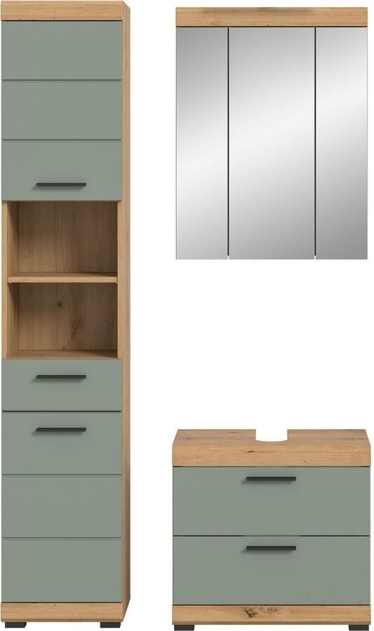 INOSIGN Badkamerserie Siena 3-delig bestaande uit: Hoge kast wastafelonderkast spiegelkast (set 3-delig) - Foto 8