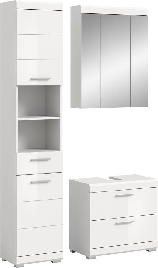 INOSIGN Badkamerserie Siena 3-delig bestaande uit: Hoge kast wastafelonderkast spiegelkast (set 3-delig) - Foto 9