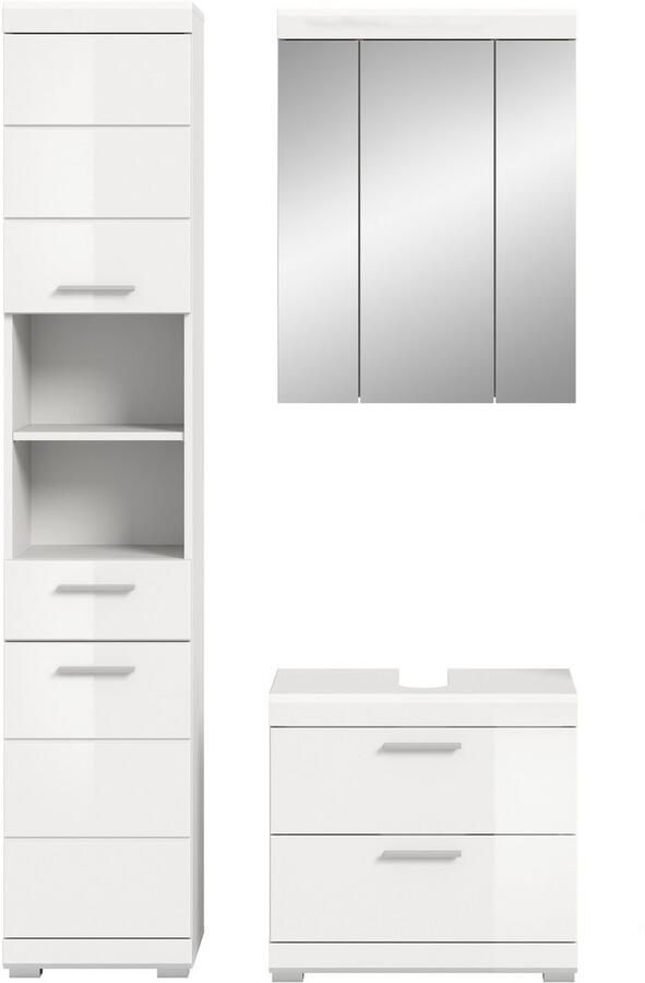 INOSIGN Badkamerserie Siena 3-delig bestaande uit: Hoge kast wastafelonderkast spiegelkast (set 3-delig) - Foto 7