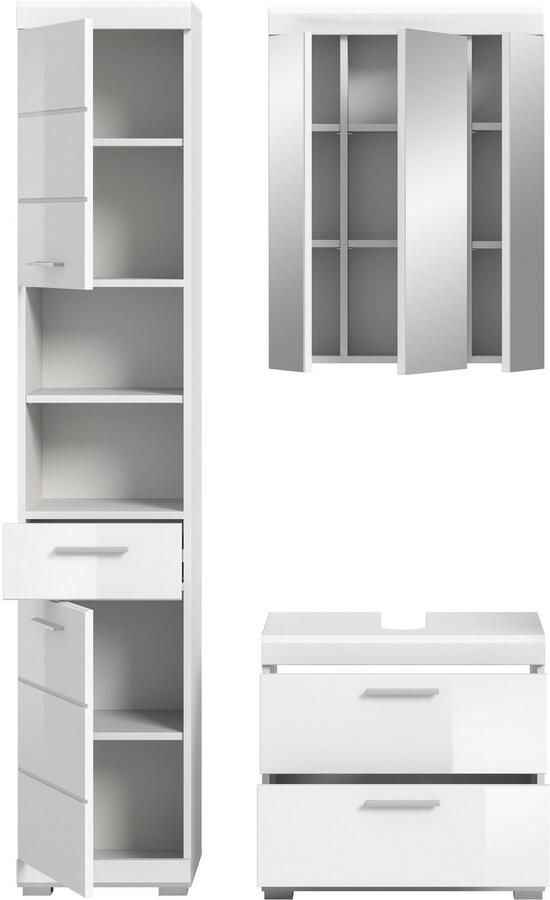 INOSIGN Badkamerserie Siena 3-delig bestaande uit: Hoge kast wastafelonderkast spiegelkast (set 3-delig) - Foto 8