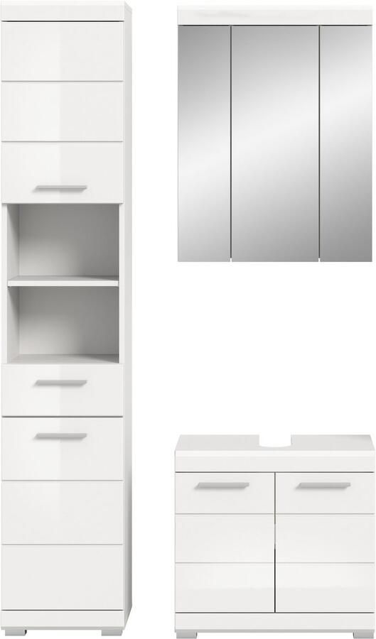 INOSIGN Badkamerserie Siena 3-delig bestaande uit: Hoge kast wastafelonderkast spiegelkast (set 3-delig) - Foto 8