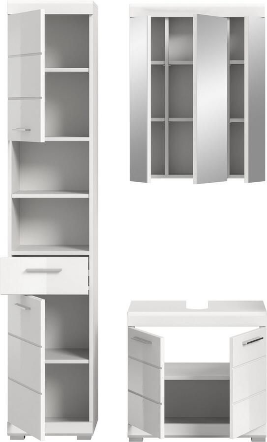 INOSIGN Badkamerserie Siena 3-delig bestaande uit: Hoge kast wastafelonderkast spiegelkast (set 3-delig) - Foto 7