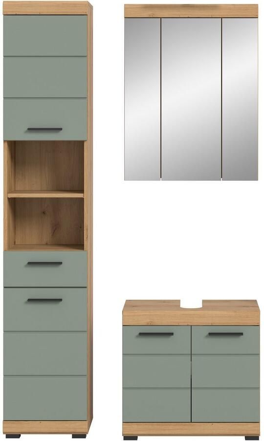 INOSIGN Badkamerserie Siena 3-delig bestaande uit: Hoge kast wastafelonderkast spiegelkast (set 3-delig) - Foto 8