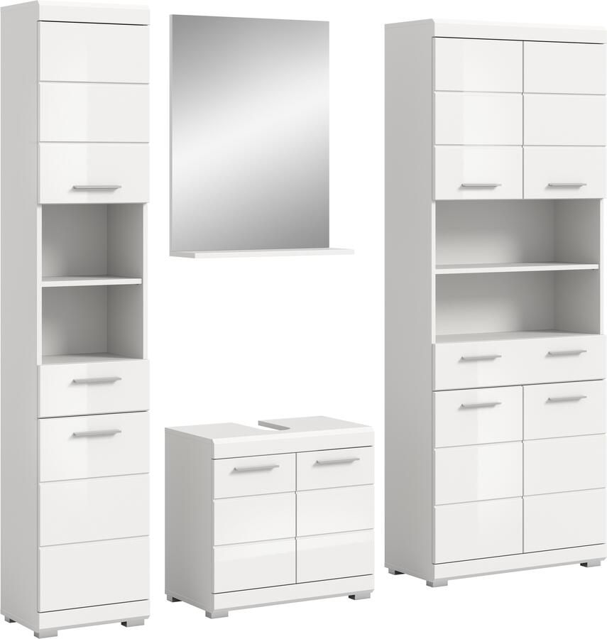 INOSIGN Badkamerserie Siena 4-delig bestaande uit: Hoge kast wastafelonderkast badkamer spiegel brede hoge kast (set 4-delig) - Foto 8