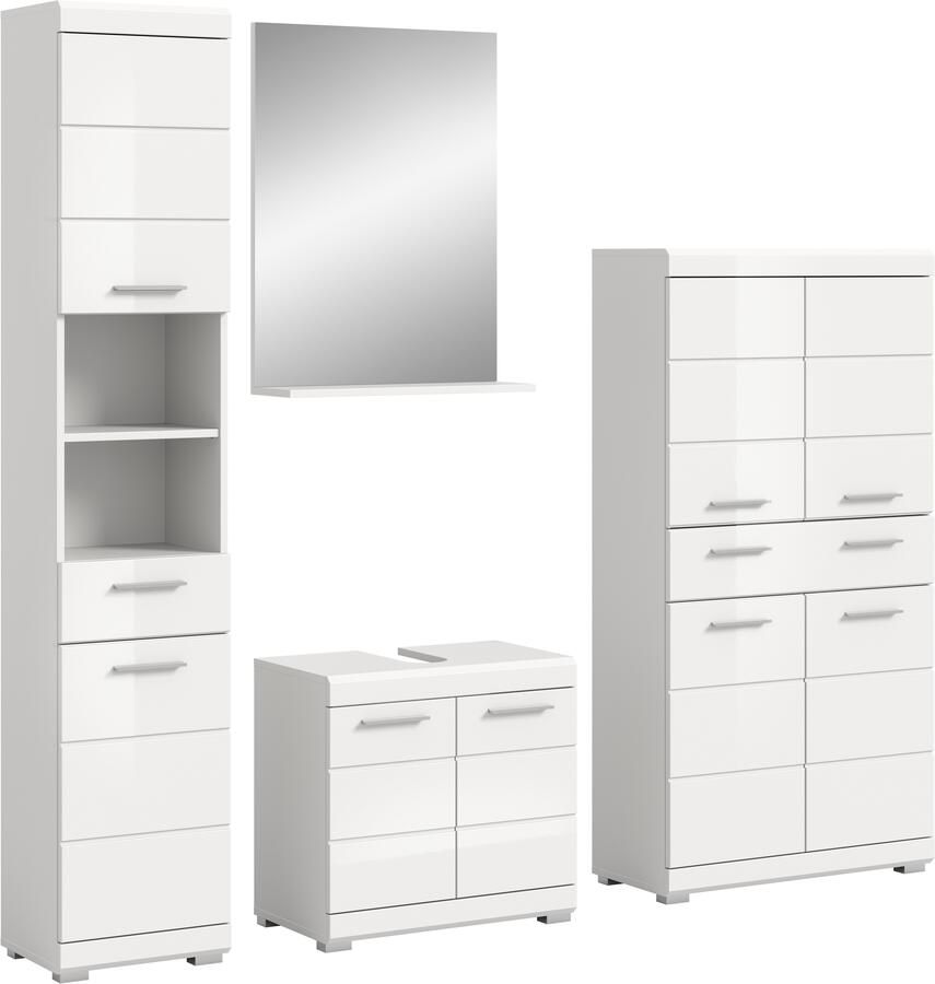 INOSIGN Badkamerserie Siena 4-delig bestaande uit: Hoge kast wastafelonderkast badkamer spiegel middenkast (set 4-delig) - Foto 8