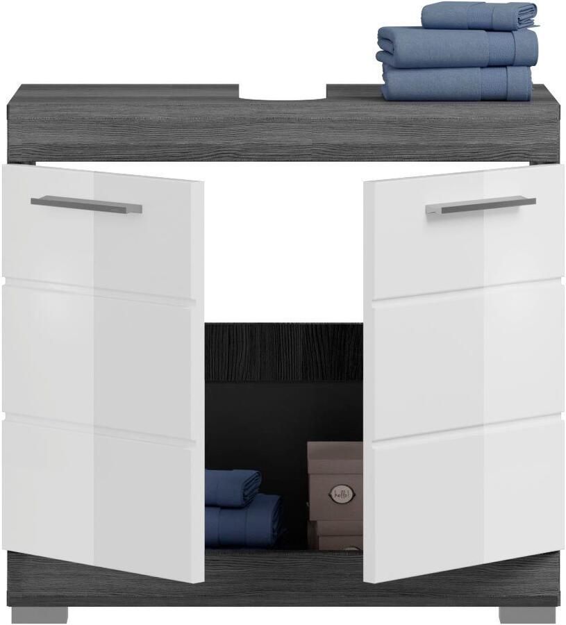 INOSIGN Wastafelonderkast Siena breedte 60 cm 2 deuren 2 vakken met sifonaansluiting MDF-front in verschillende kleuren verkrijgbaar badkamermeubels badkamerkast commode badkamer (1 stuk) - Foto 3