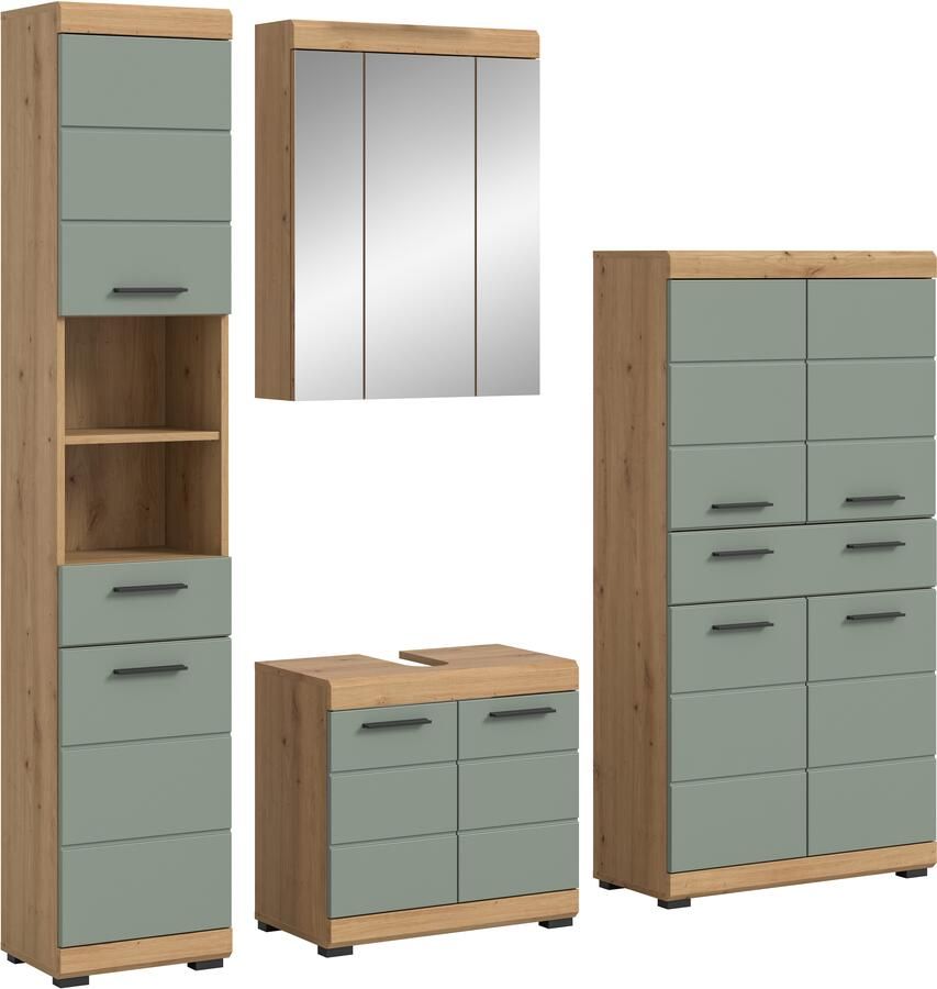 INOSIGN Badkamerserie Siena 4-delig bestaande uit: Hoge kast wastafelonderkast spiegelkast middenkast (set 4-delig) - Foto 9