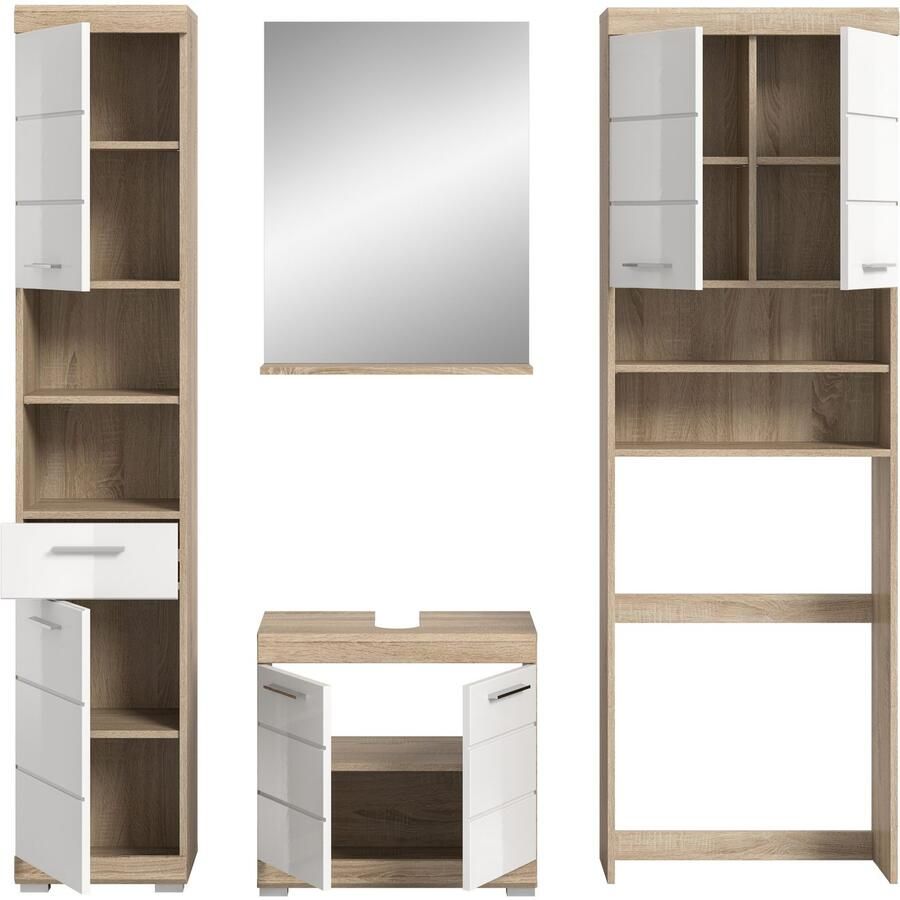 INOSIGN Badkamerserie Siena 4-delig bestaande uit: Hoge kast WBU badkamer spiegel wasmachine ombouwkast (set 4-delig) - Foto 2