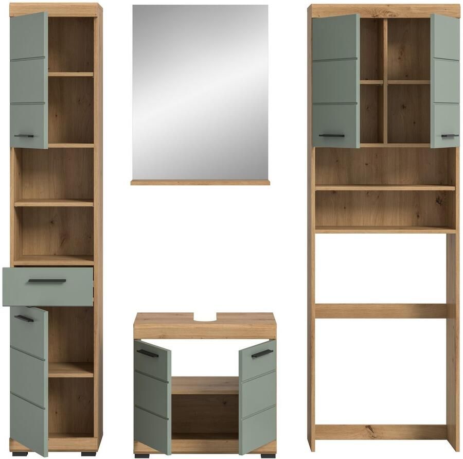 INOSIGN Badkamerserie Siena 4-delig bestaande uit: Hoge kast WBU badkamer spiegel wasmachine ombouwkast (set 4-delig) - Foto 2