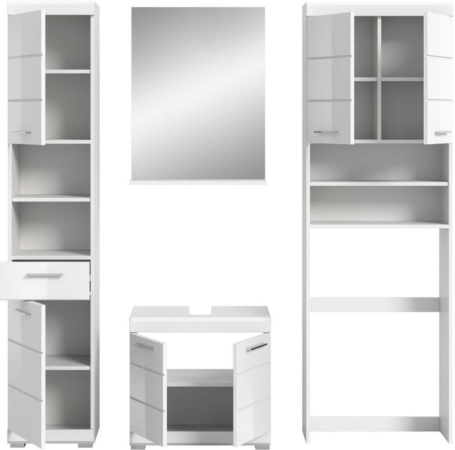 INOSIGN Badkamerserie Siena 4-delig bestaande uit: Hoge kast WBU badkamer spiegel wasmachine ombouwkast (set 4-delig) - Foto 2