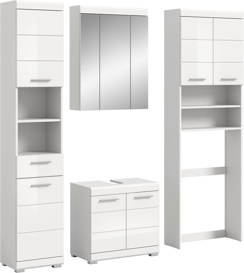 INOSIGN Badkamerserie Siena 4-delig bestaande uit: Hoge kast WBU spiegelkast wasmachine ombouwkast (set 4-delig) - Foto 9