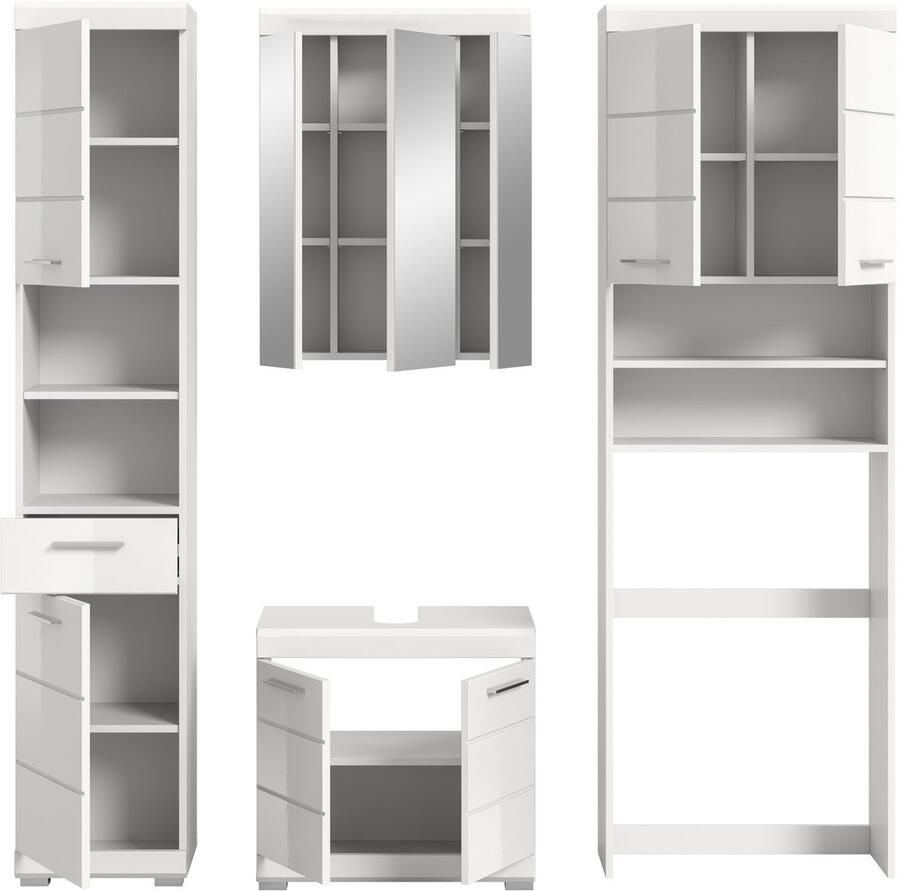 INOSIGN Badkamerserie Siena 4-delig bestaande uit: Hoge kast WBU spiegelkast wasmachine ombouwkast (set 4-delig) - Foto 2