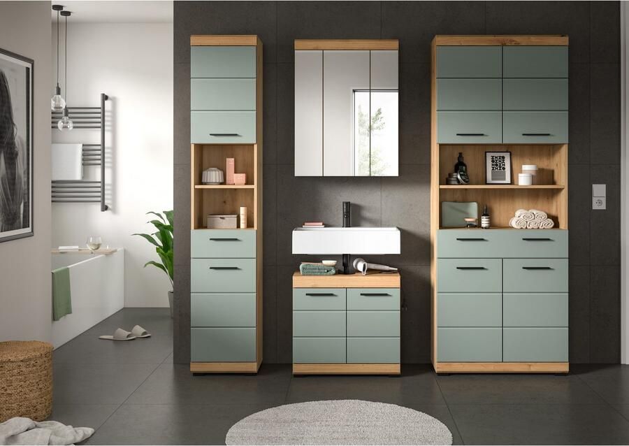 INOSIGN Badkamerserie Siena 4-delig bestaande uit: Smalle hoge kast WBU spiegelkast brede hoge kast (set 4-delig) - Foto 4