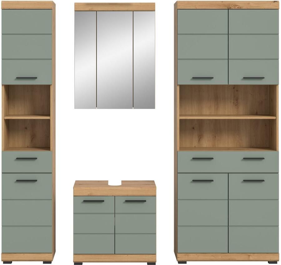 INOSIGN Badkamerserie Siena 4-delig bestaande uit: Smalle hoge kast WBU spiegelkast brede hoge kast (set 4-delig)