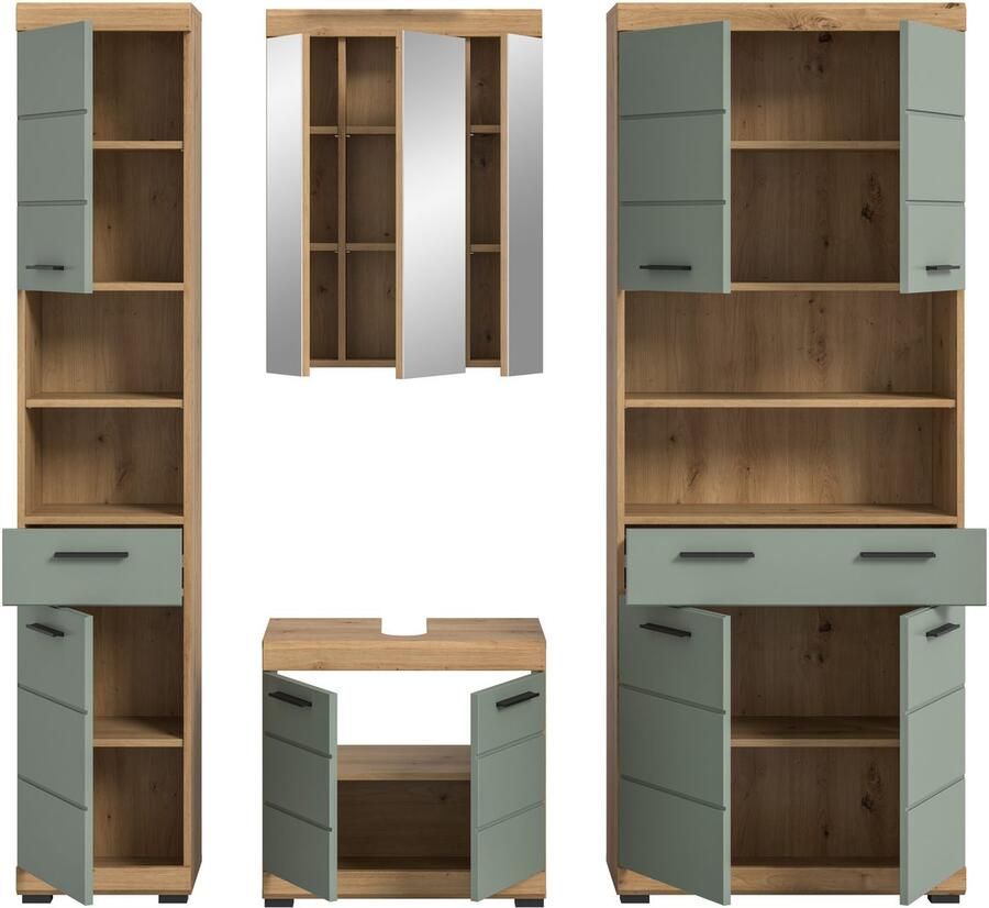 INOSIGN Badkamerserie Siena 4-delig bestaande uit: Smalle hoge kast WBU spiegelkast brede hoge kast (set 4-delig) - Foto 2